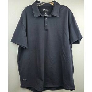 BYLT Premium Basics Mens XXL Drop Cut‎ S/S Polo Lux Navy Blue Short Sleeve Shirt